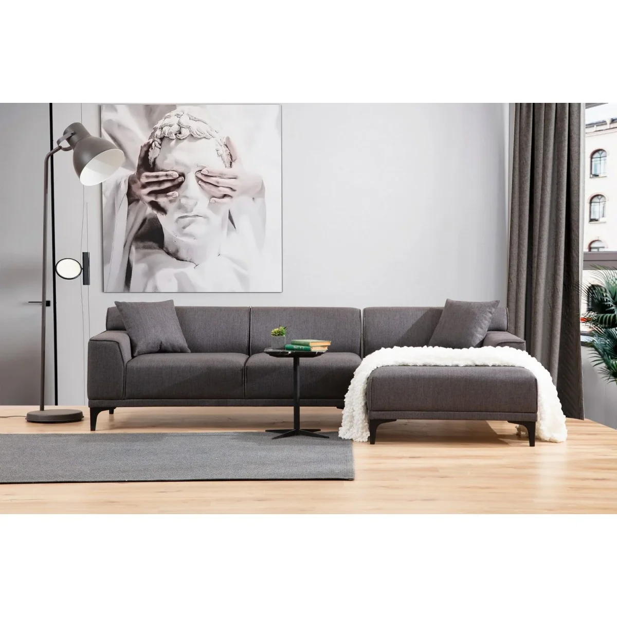 Tbilisi Corner (165 x 90 x 110 cm) Hörnsoffa Antracit, Höger - Bild 5