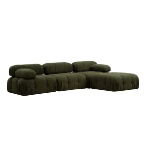 Vienna Beige L1-O1-1R-PUF (288 x 95 x 75 cm) Hörnsoffa Grön