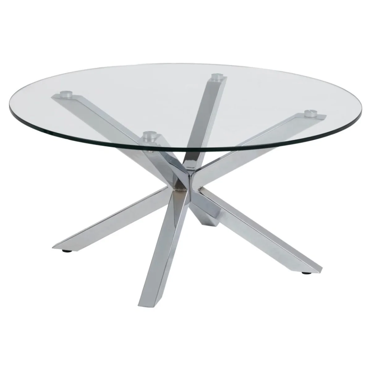 Verdun Soffbord Rund 82 cm Glas/Krom